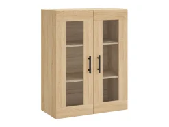 Aparador alto madera contrachapada color roble 69,5x34x180 cm ES848943
