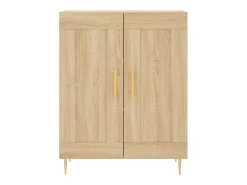 Aparador alto madera contrachapada color roble 69,5x34x180 cm