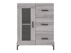 Aparador alto madera contrachapada gris sonoma 69,5x34x180 cm