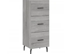 Aparador alto madera contrachapada gris Sonoma 34,5x34x180 cm ES88026