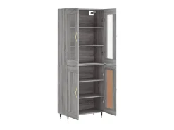 Aparador alto madera contrachapada gris sonoma 69,5x34x180 cm ES59896