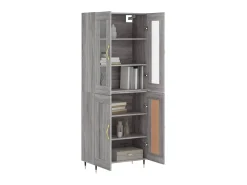 Aparador alto madera contrachapada gris sonoma 69,5x34x180 cm ES59896