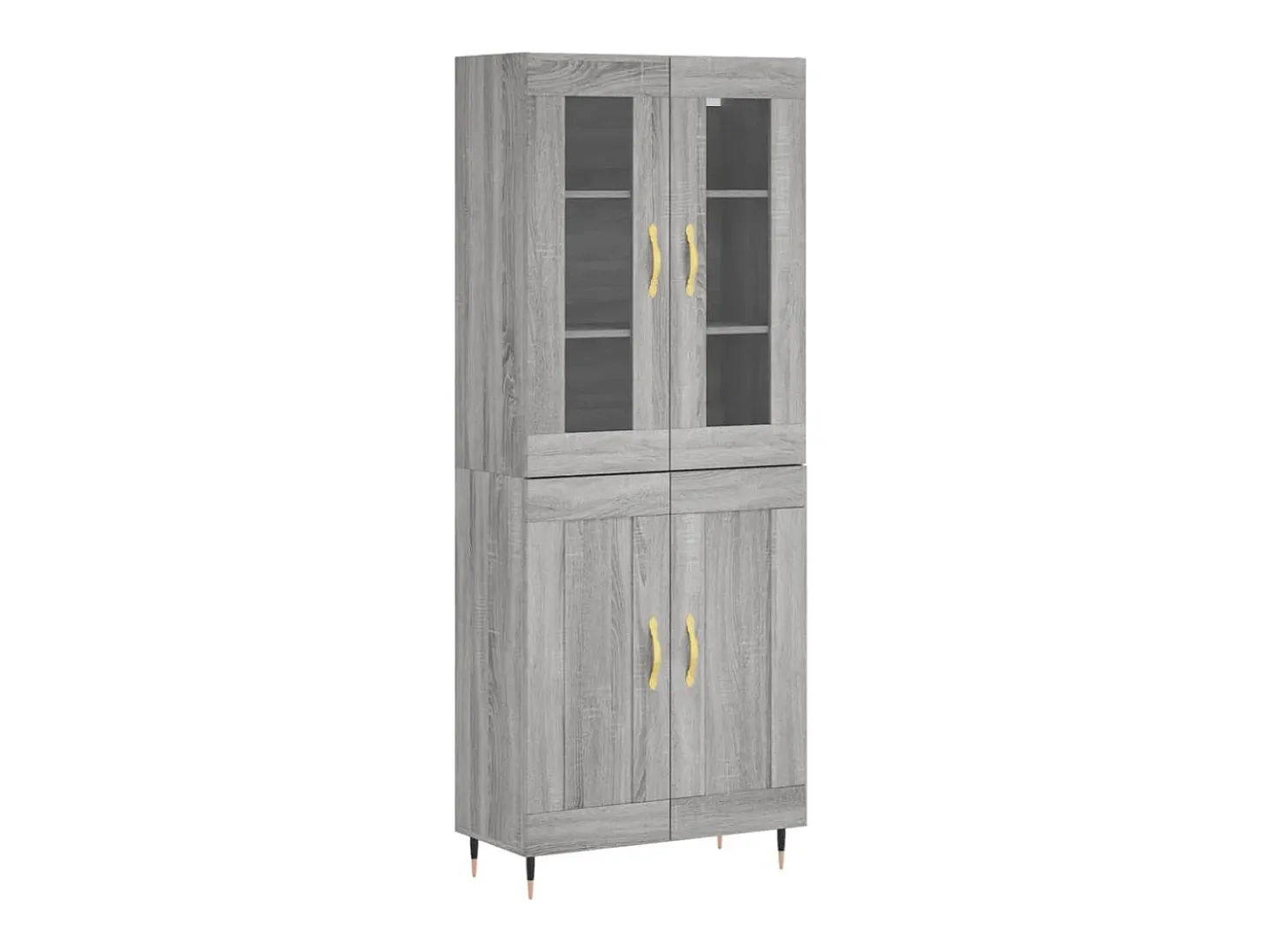 Aparador alto madera contrachapada gris sonoma 69,5x34x180 cm ES59896