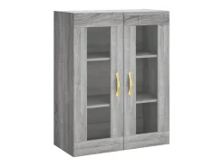 Aparador alto madera contrachapada gris sonoma 69,5x34x180 cm ES59896