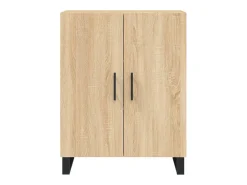 Aparador alto madera contrachapada color roble 69,5x34x180 cm