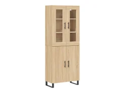Aparador alto madera contrachapada color roble 69,5x34x180 cm
