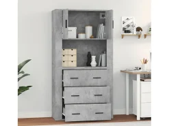 Aparador alto madera contrachapada gris hormigón ES655926