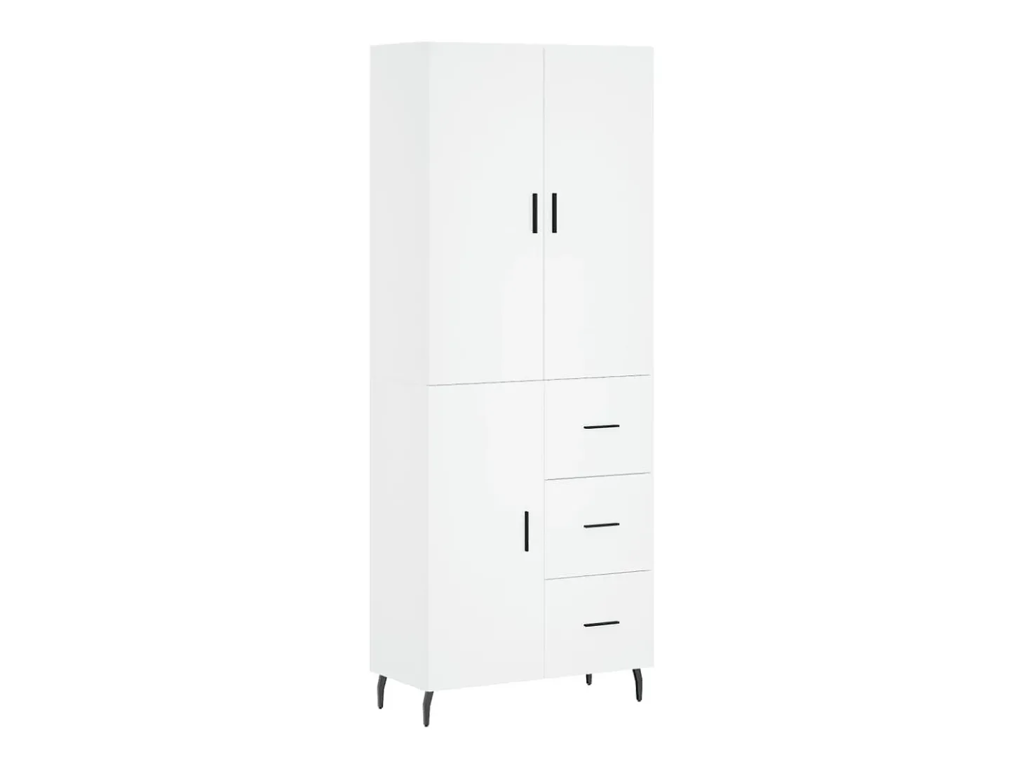 Aparador alto madera contrachapada blanco 69,5x34x180 cm ES29699