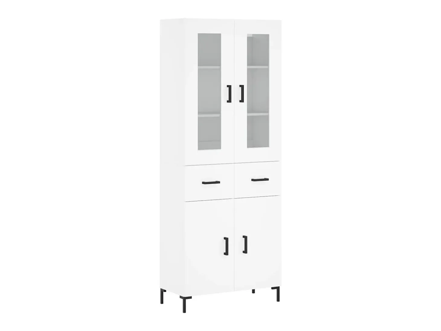 Aparador alto madera contrachapada blanco 69,5x34x180 cm ES76674