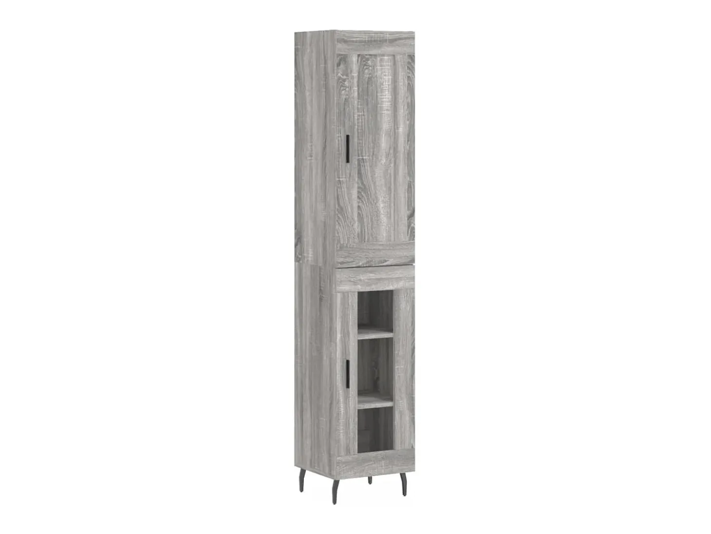 Aparador alto madera contrachapada gris Sonoma 34,5x34x180 cm
