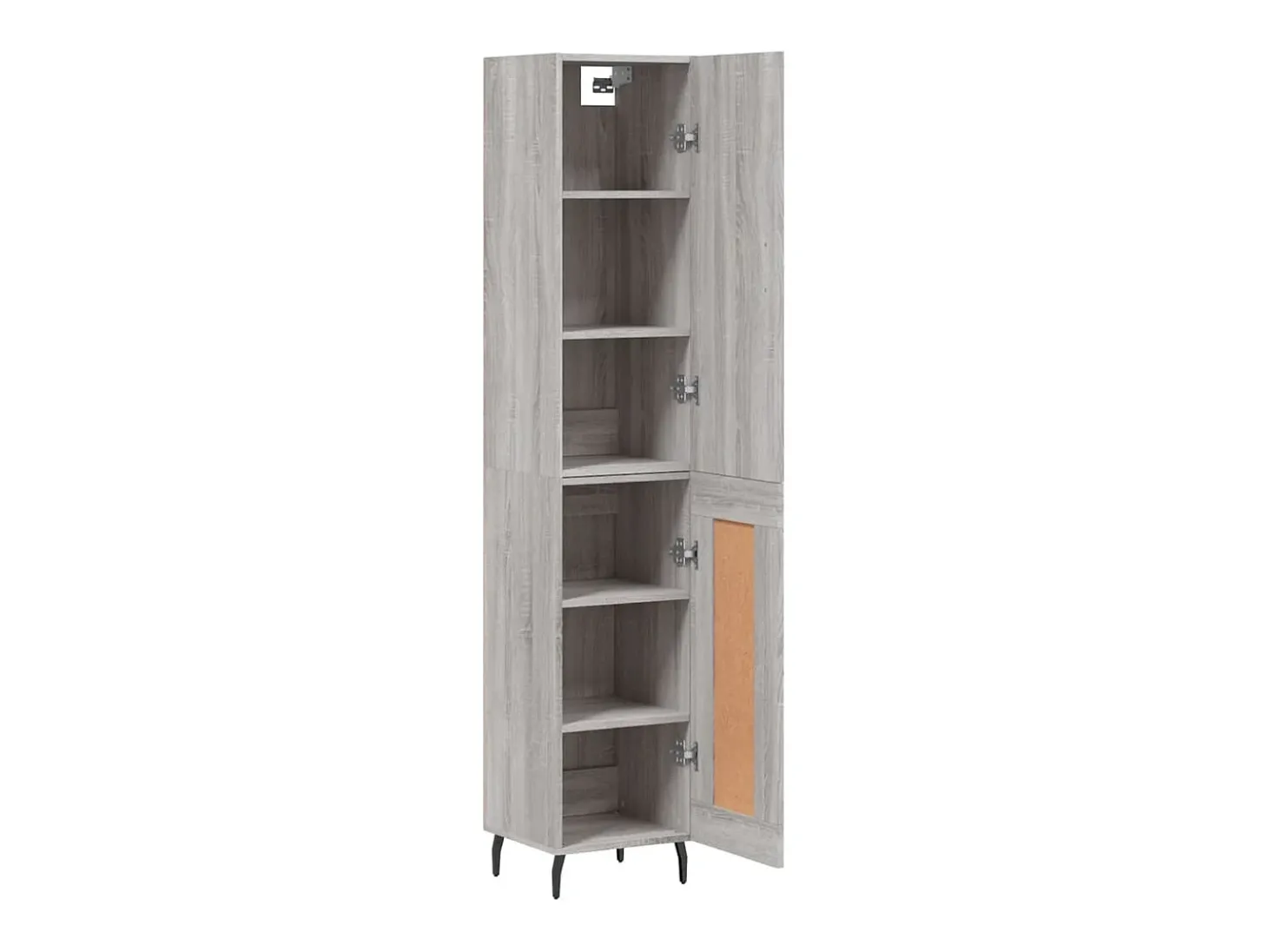 Aparador alto madera contrachapada gris Sonoma 34,5x34x180 cm