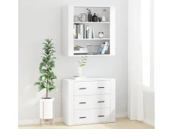 Aparador alto madera contrachapada blanco ES39269