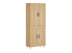 Aparador alto madera contrachapada color roble 69,5x34x180 cm ES94449