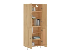 Aparador alto madera contrachapada color roble 69,5x34x180 cm ES94449