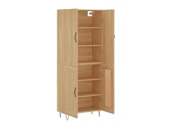 Aparador alto madera contrachapada color roble 69,5x34x180 cm ES94449
