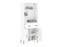 Aparador alto madera contrachapada blanco 69,5x34x180 cm ES59695
