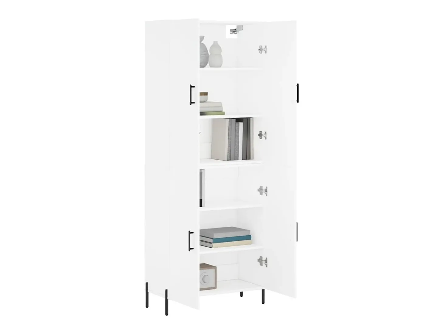 Aparador alto madera contrachapada blanco 69,5x34x180 cm ES61092