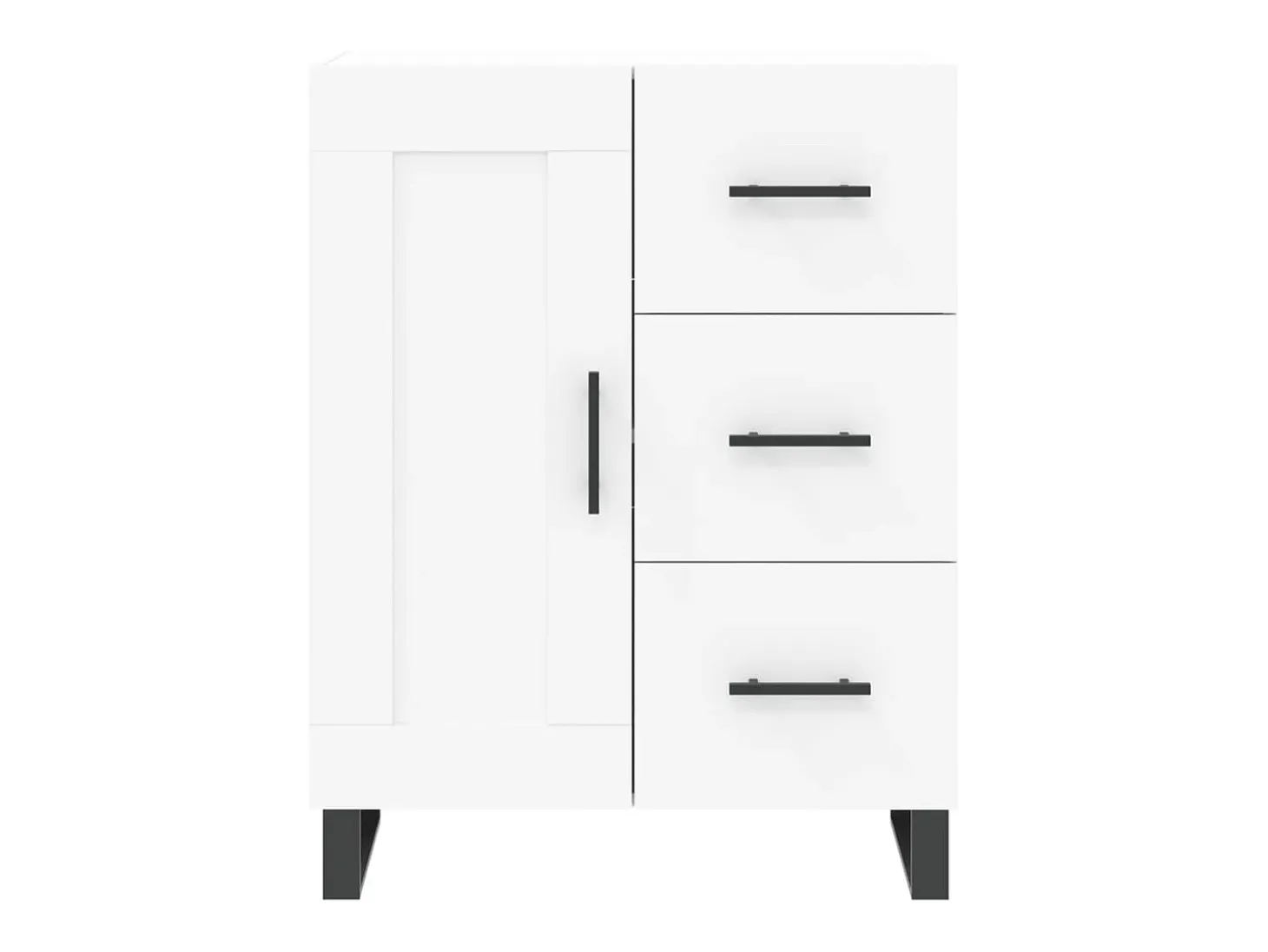 Aparador alto madera contrachapada blanco 69,5x34x180 cm