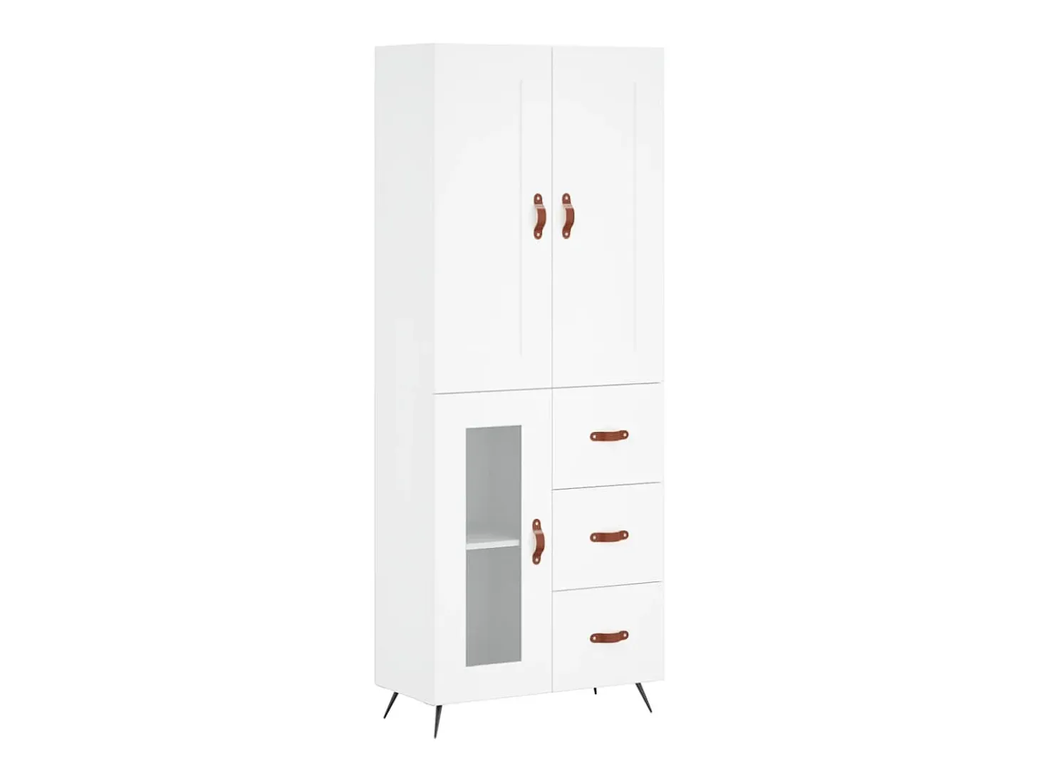 Aparador alto madera contrachapada blanco 69,5x34x180 cm ES53794