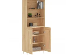 Aparador alto madera contrachapada color roble 69,5x34x180 cm ES86083