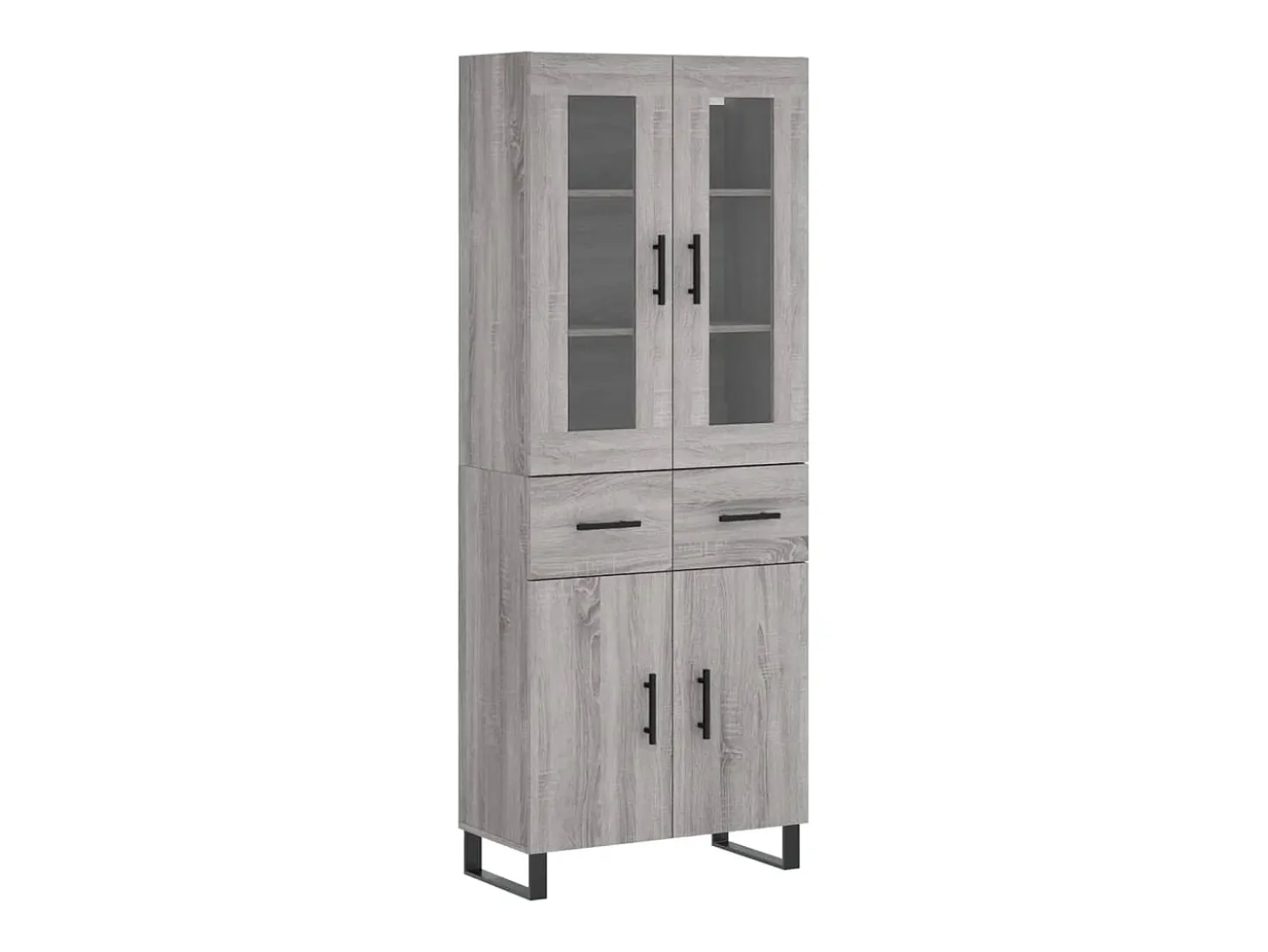 Aparador alto madera contrachapada gris sonoma 69,5x34x180 cm