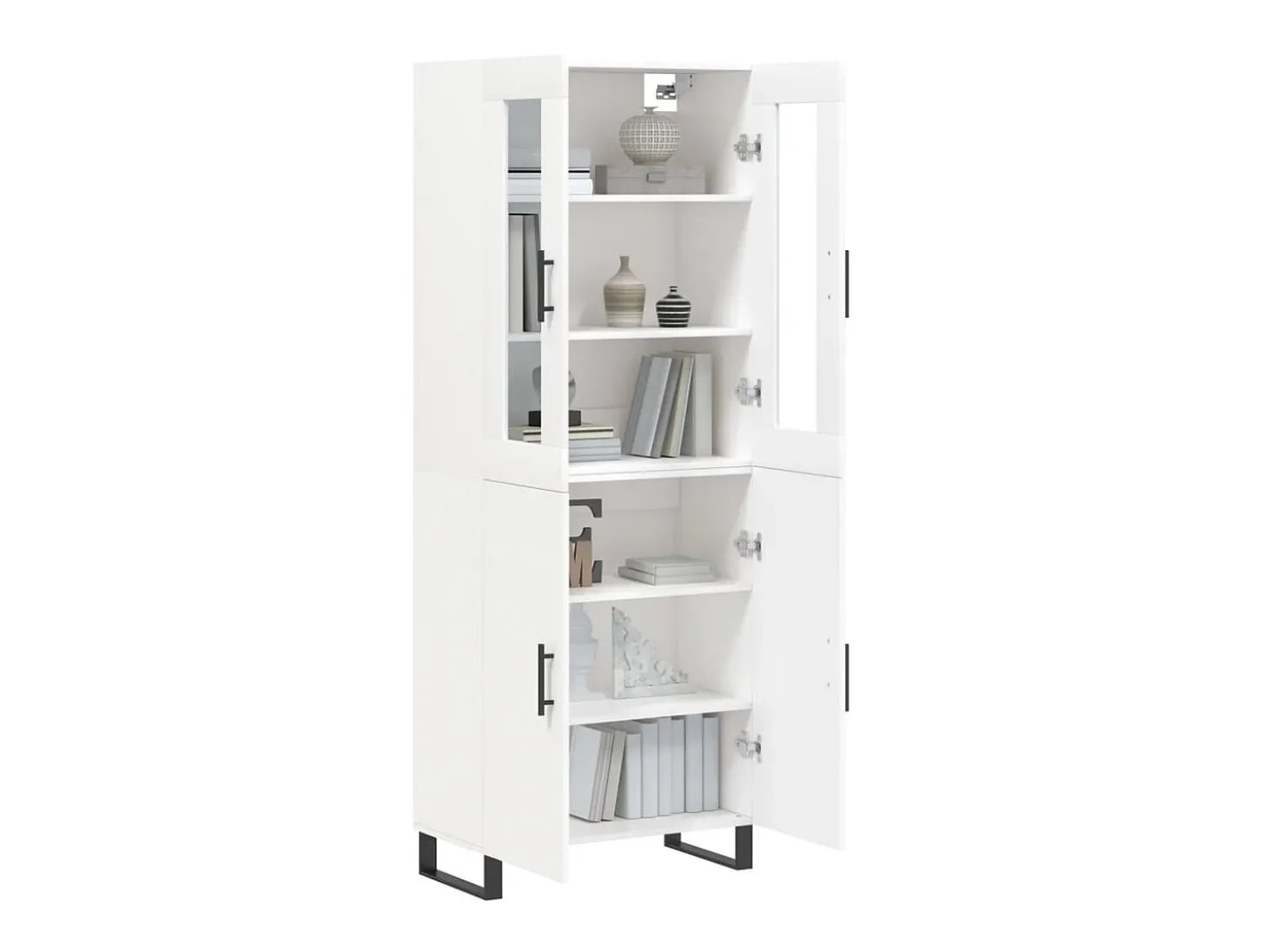 Aparador alto madera contrachapada blanco 69,5x34x180 cm ES67848
