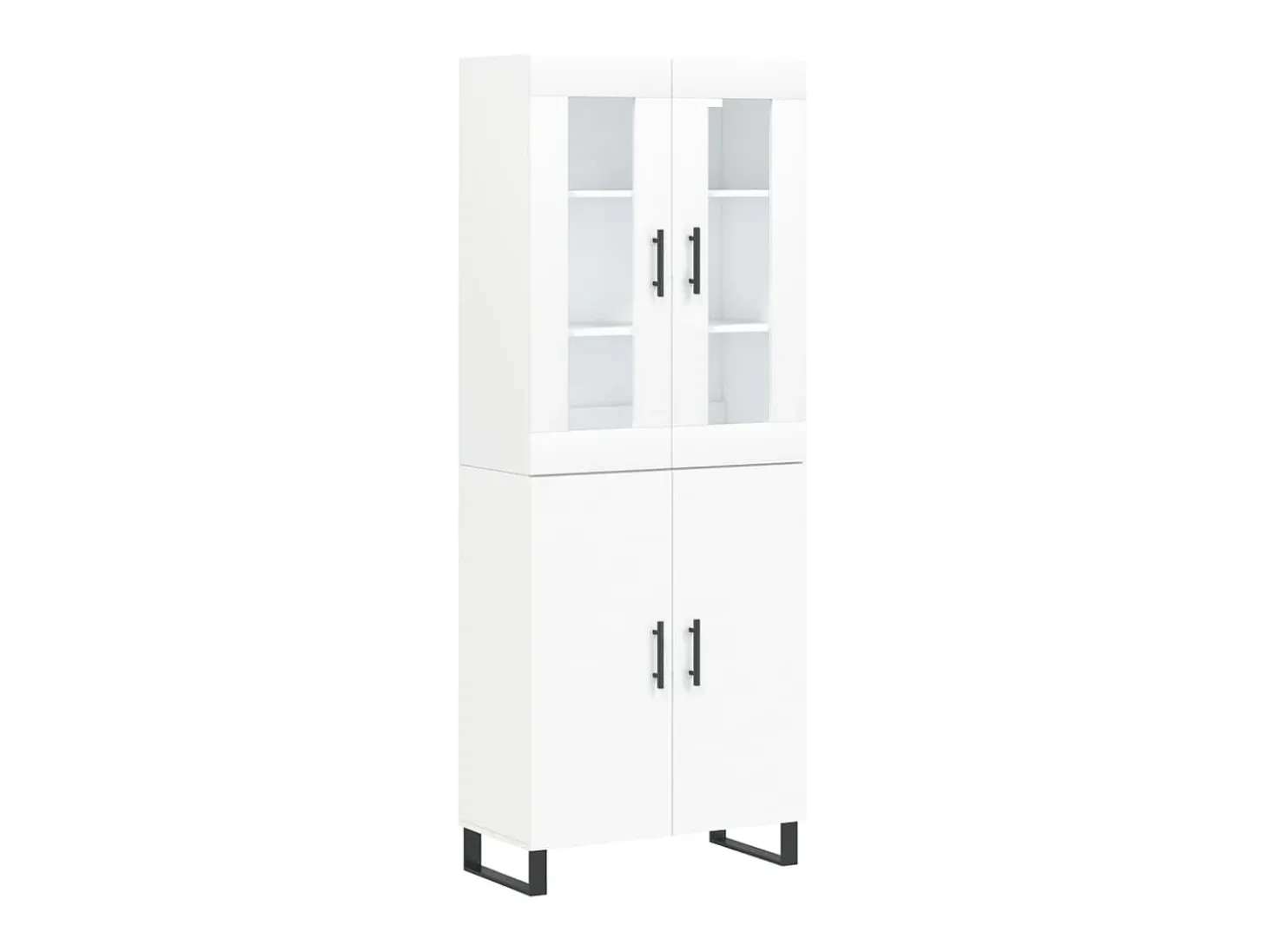 Aparador alto madera contrachapada blanco 69,5x34x180 cm ES67848