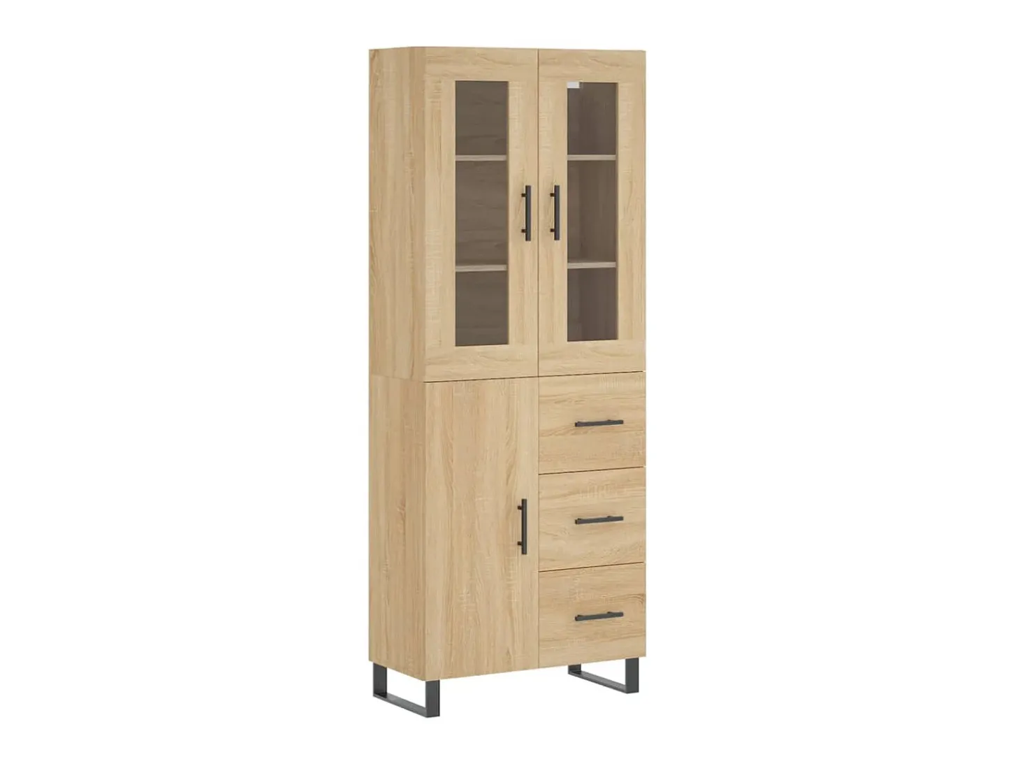 Aparador alto madera contrachapada color roble 69,5x34x180 cm ES109490