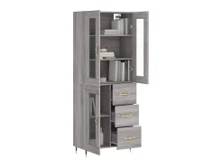 Aparador alto madera contrachapada gris sonoma 69,5x34x180 cm ES94005