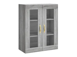 Aparador alto madera contrachapada gris sonoma 69,5x34x180 cm ES94005