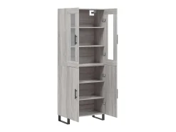 Aparador alto madera contrachapada gris sonoma 69,5x34x180 cm ES549183