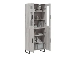 Aparador alto madera contrachapada gris sonoma 69,5x34x180 cm ES549183