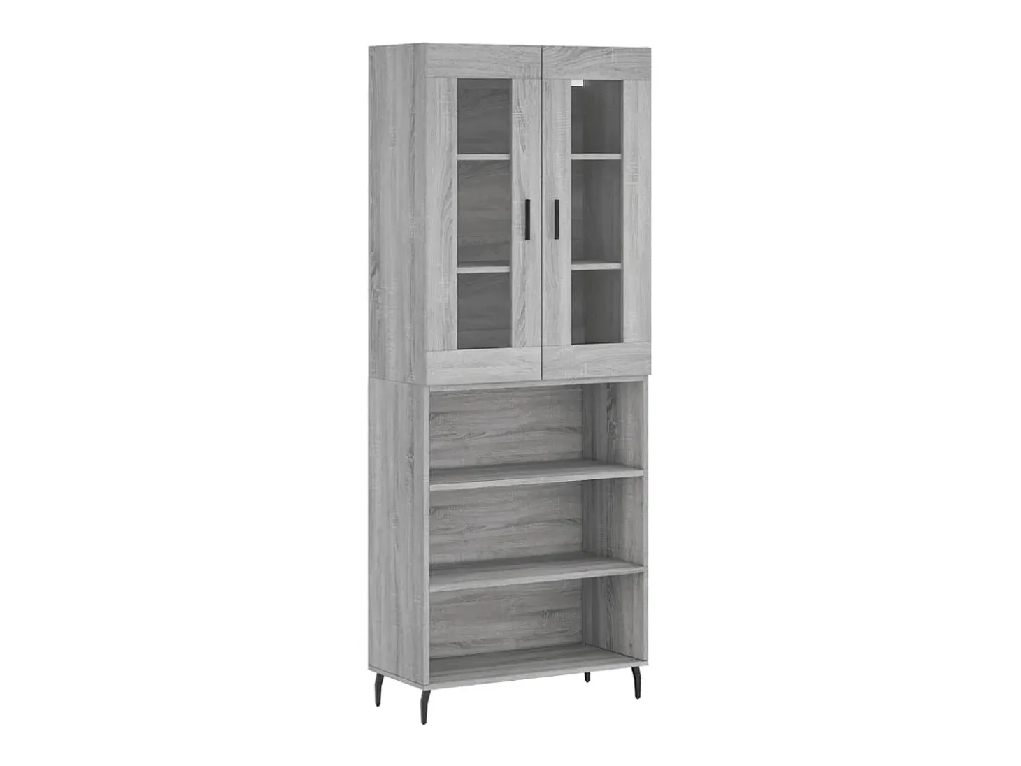 Aparador alto madera contrachapada gris sonoma 69,5x34x180 cm