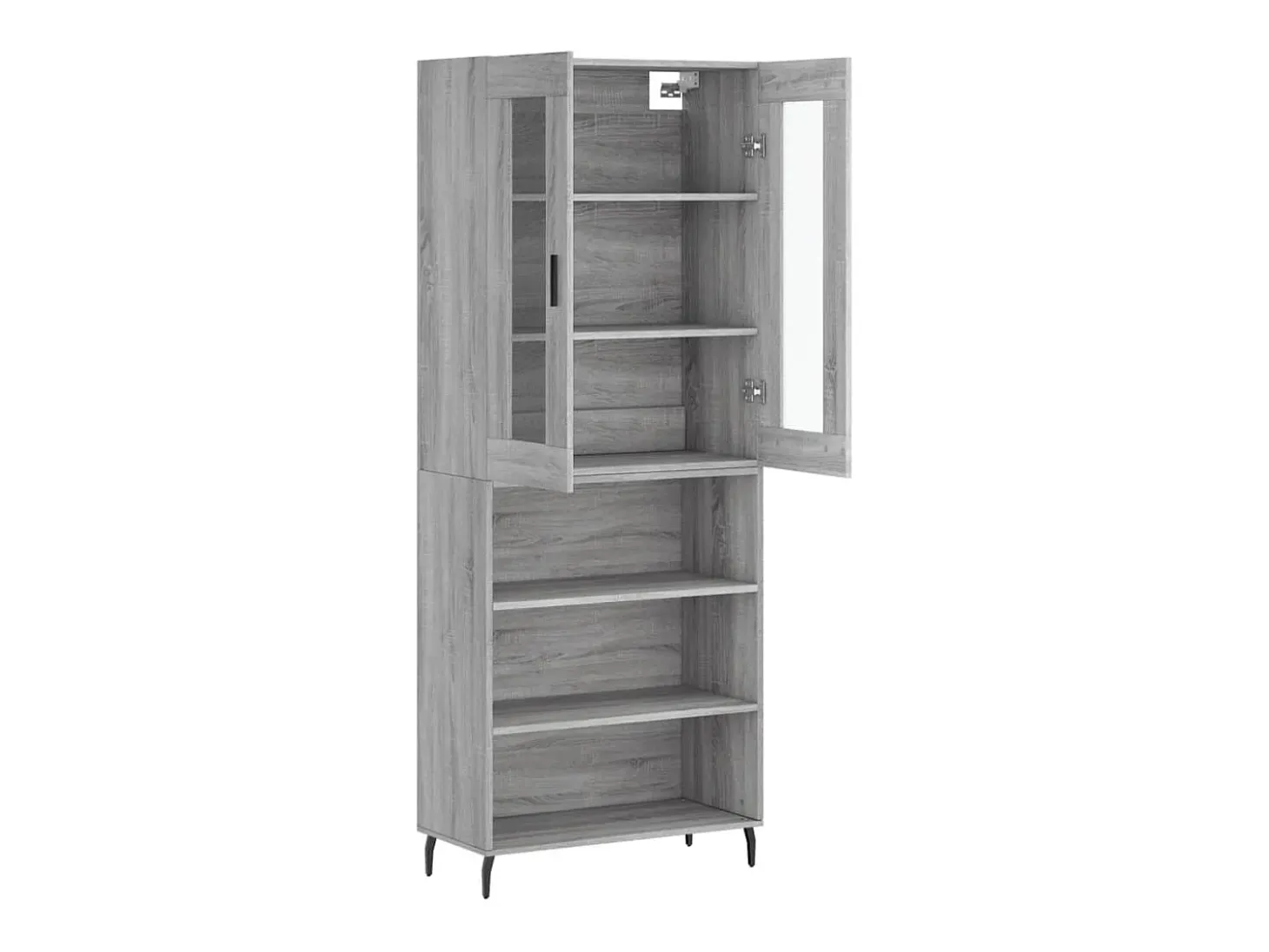 Aparador alto madera contrachapada gris sonoma 69,5x34x180 cm