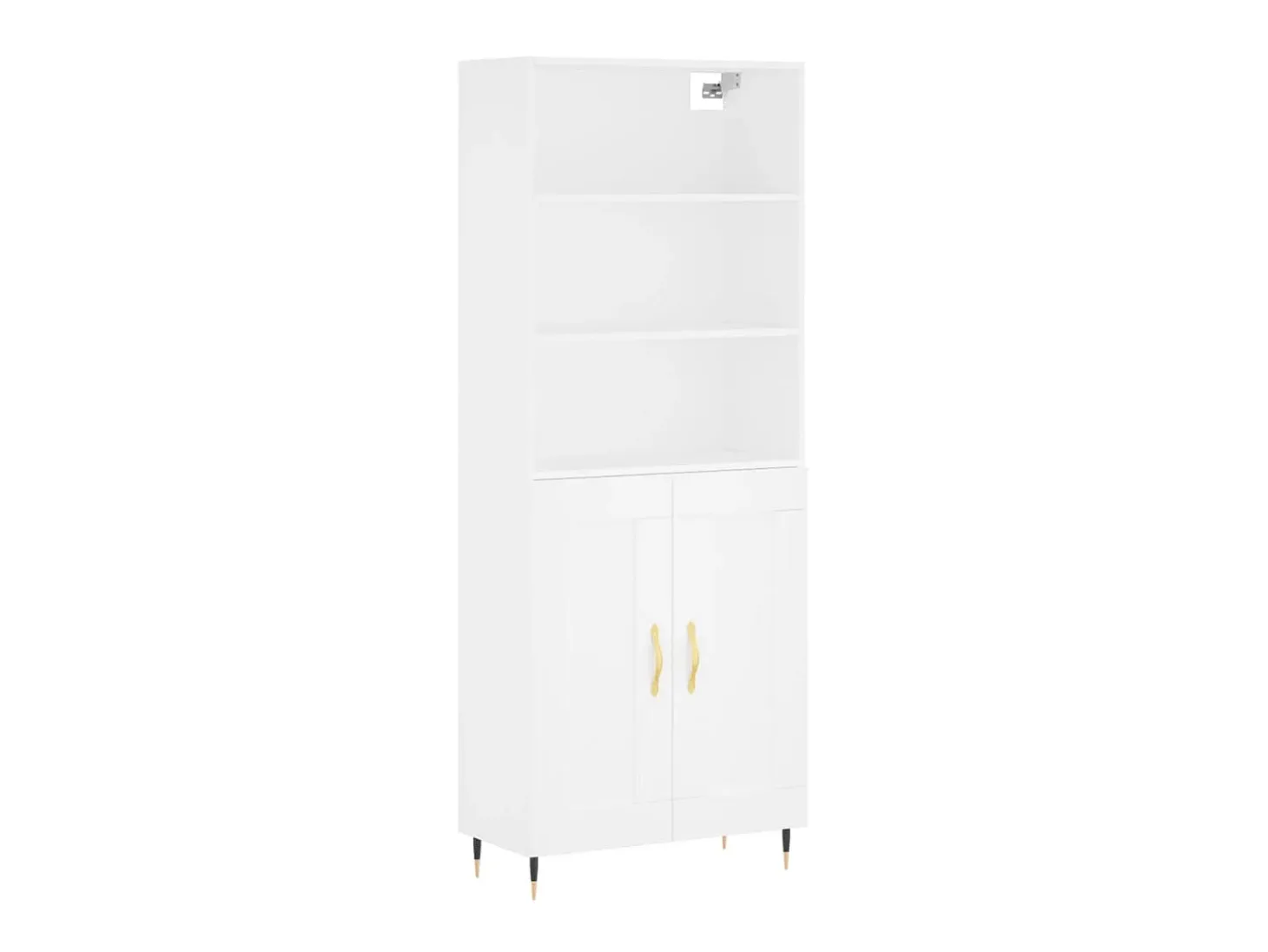 Aparador alto madera contrachapada blanco 69,5x34x180 cm ES44990
