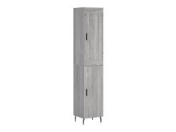 Aparador alto madera contrachapada gris Sonoma 34,5x34x180 cm ES45162