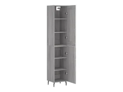 Aparador alto madera contrachapada gris Sonoma 34,5x34x180 cm ES45162
