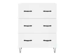 Aparador alto madera contrachapada blanco 69,5x34x180 cm