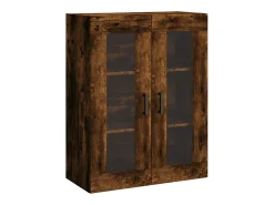 Aparador alto madera contrachapada roble ahumado 69,5x34x180 cm