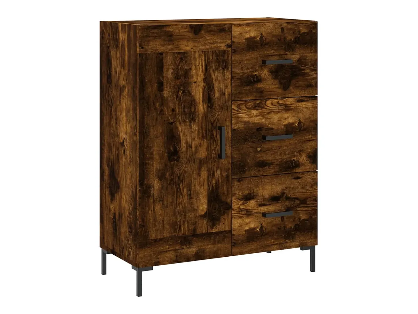 Aparador alto madera contrachapada roble ahumado 69,5x34x180 cm