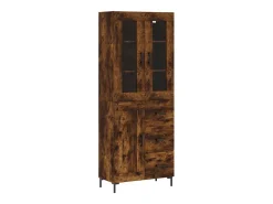 Aparador alto madera contrachapada roble ahumado 69,5x34x180 cm