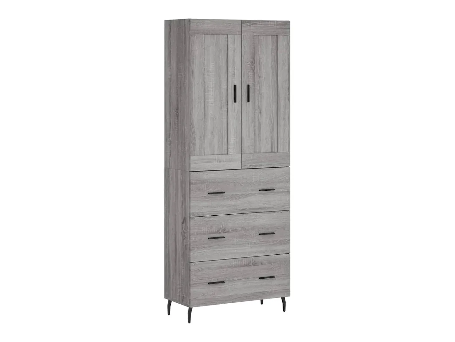 Aparador alto madera contrachapada gris sonoma 69,5x34x180 cm