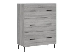 Aparador alto madera contrachapada gris sonoma 69,5x34x180 cm