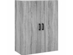 Aparador alto madera contrachapada gris sonoma 69,5x34x180 cm ES42328