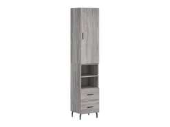Aparador alto madera contrachapada gris Sonoma 34,5x34x180 cm ES65295