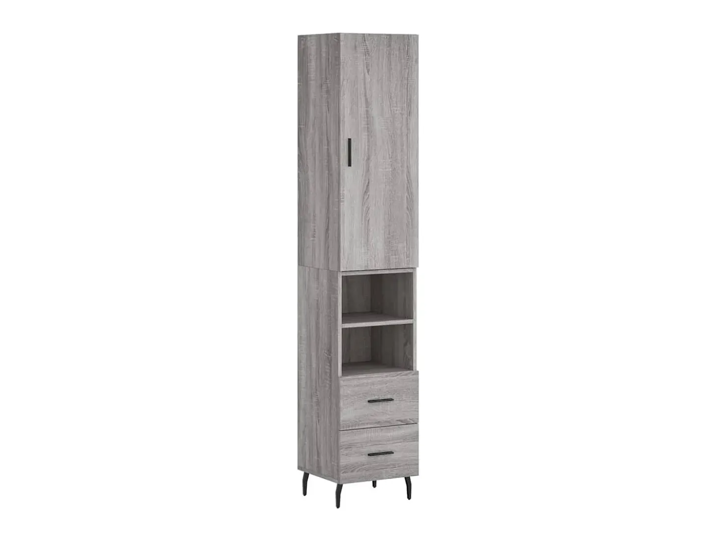 Aparador alto madera contrachapada gris Sonoma 34,5x34x180 cm ES65295