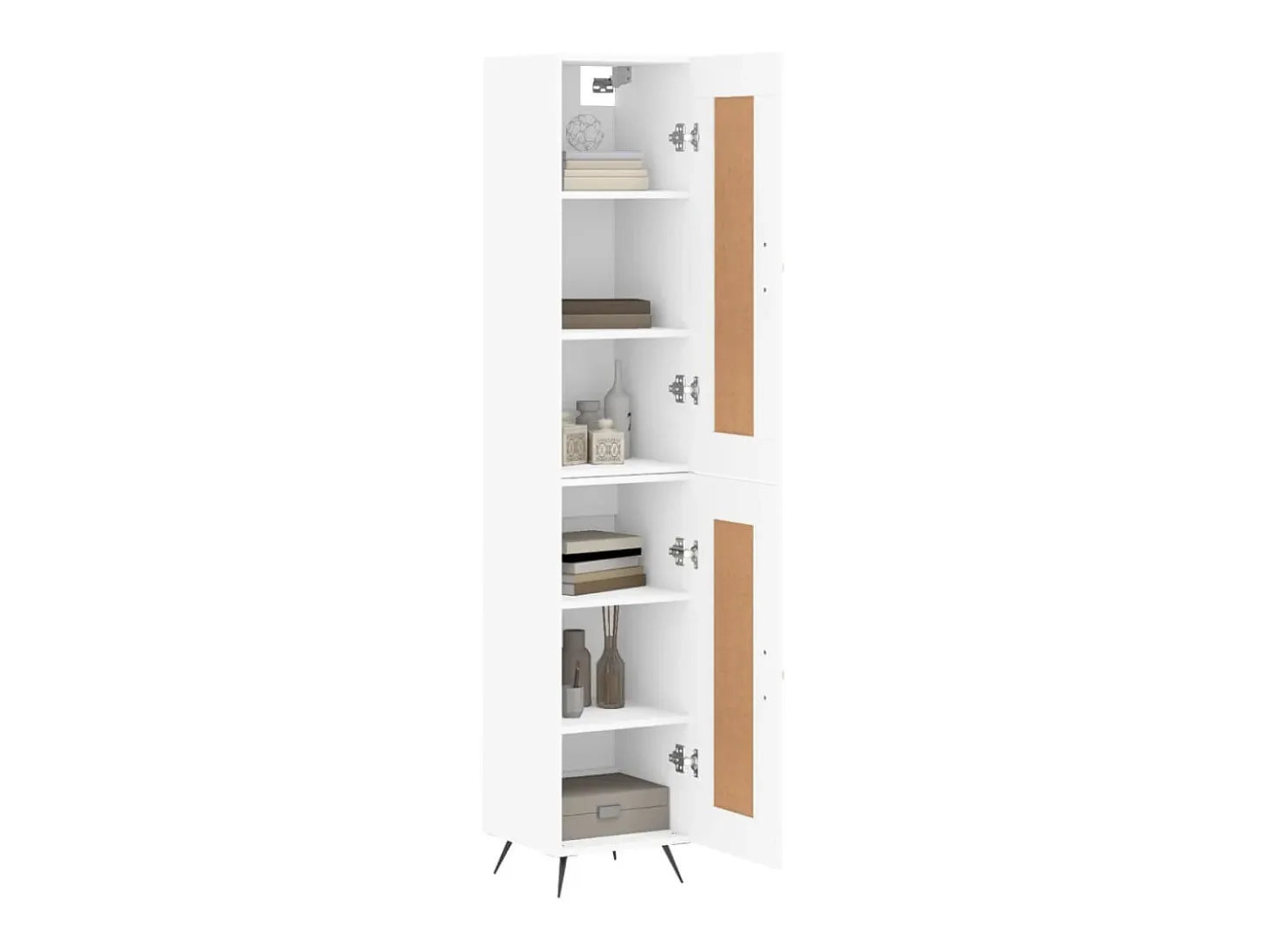Aparador alto madera contrachapada blanco 34,5x34x180 cm ES74515