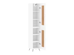 Aparador alto madera contrachapada blanco 34,5x34x180 cm ES74515