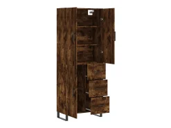 Aparador alto madera contrachapada roble ahumado 69,5x34x180 cm ES43653