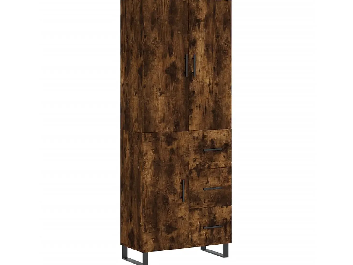 Aparador alto madera contrachapada roble ahumado 69,5x34x180 cm ES43653